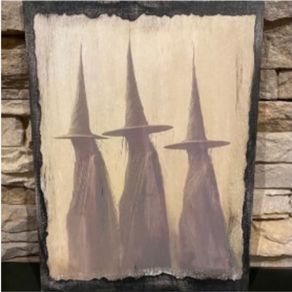 Primitive vintage gothic style Halloween witches portrait photo sign witchcraft - Picture 1 of 5